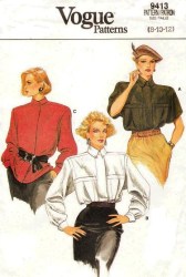 9413 VOGUE LOOSE SS-LS YOKE SHIRT 2 PATTERNS 8-14